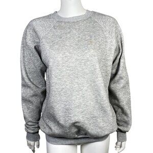 Vintage Gray Crewneck Sweatshirt Womens Size XL Blank Long Sleeve Made in USA